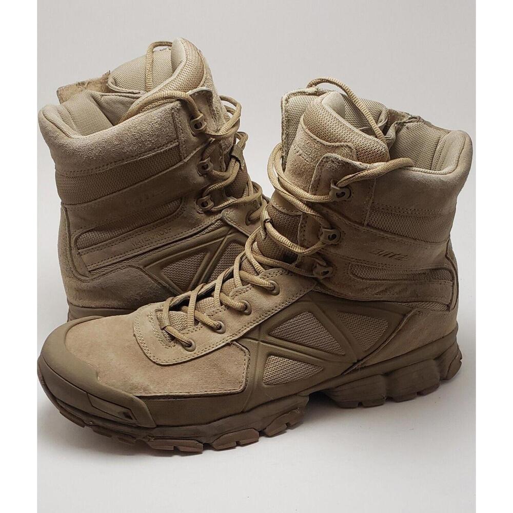 Mens Bates Velocitor Waterproof Zip E04040 Brown Leather Tactical Boots Size 14